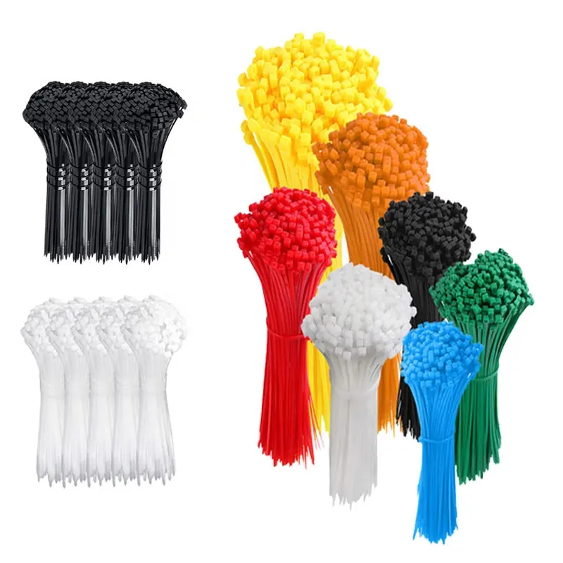 Factory High Quality Self Locking Nylon Cable Ties 3.6x300mm Plastic in Black White Color ZIP Tie