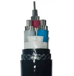 Cross-linked pe insulated bare tinned copper wire braid armored low smoke halogen free flame retardant marine power cable