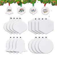 Decoração acrílica redonda para árvore de natal, ornamento de natal branco, acrílico para decoração de natal, tag em branco
