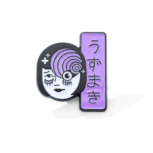 Pin de esmalte de cómic de terror <span class=keywords><strong>Tomie</strong></span> Girl Mia Wallace, insignia ovalada y rectangular galvanizada, accesorio para bolso - Product Image 1