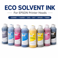 Encre d'impression éco-solvant 1L compatible avec les imprimantes Epson pour impression publicitaire sur toile enduite, toile maillée et caisson lumineux