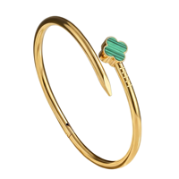 Nouveau Bracelet Trèfle à Quatre Feuilles Inaltérable Plaqué Or 18K, Style Luxe Léger et Haut de Gamme, pour l'Export