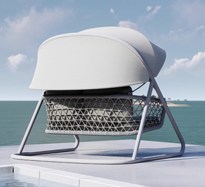 Dondolo <span class=keywords><strong>da</strong></span> Esterno per Patio e Villa, Dondolo Doppio <span class=keywords><strong>da</strong></span> Giardino e <span class=keywords><strong>Terrazzo</strong></span> con Tettuccio Parasole - Product Image 4