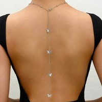 Collier Chaîne Dos Sexy Tendance Nœud Simple Pendentif Chaîne de Corps Longue pour Femme Accessoire Vente en Gros N25527