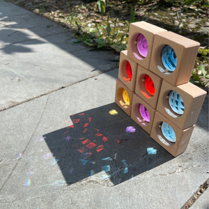 Hölzerne Juwelen blöcke Spielzeug Regenbogen Acryl Holzbau steine Kinder Frühe Bildung Farbe Kognitives sensorisches Spielzeug für Kinder - Product Image 6