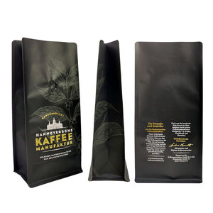 Vente en gros <span class=keywords><strong>de</strong></span> pochette debout en papier kraft 250g écologique imprimé sur mesure sacs d'emballage <span class=keywords><strong>de</strong></span> <span class=keywords><strong>café</strong></span> nouveau design avec fermeture à glissière à valve - Product Image 1