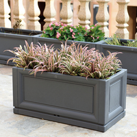 Pot de plantes de fleurs rectangulaire, boîte en plastique, grand jardin de pièces