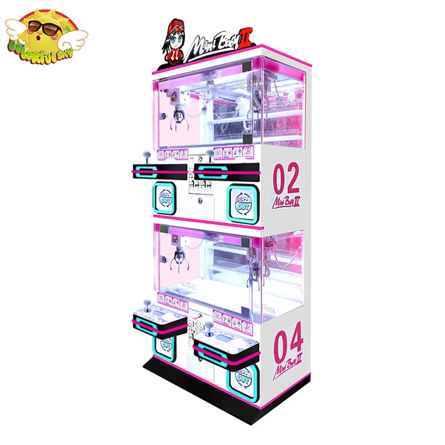 Mini-baby 2 for 4 Players Arcade Mini Big Claw Machine with Bill Coin Acceptor Card Reader Custom Arcade Game Machine