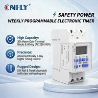 Temporizador Electrónico Programable Semanal CNFLY AHC30A con Cubierta Transparente, Retardo de 24 Horas, Funciona con Batería