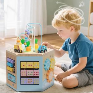 Kindergarten Developmental Montessori Toys Toddlers First Birthday <b>Gift</b> Wooden Activity Cube - Product Image 6