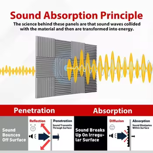 Pannelli Fonoassorbenti in Schiuma Acustica 30x30cm per Pareti, Attrezzatura per Studi di Registrazione Musicale, Materiali Ignifughi - Product Image 4
