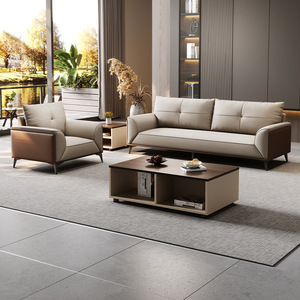 Canapé de bureau Saint-Lee en cuir PU, éponge haute densité, confortable pour les réunions d'affaires et les réceptions VIP - Product Image 1