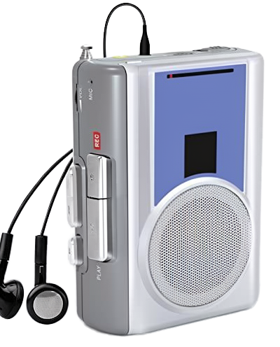 Cassette Player Recorder AM/FM Portable Vintage Auto Reverse Battery Powered Earphone Jack Built-in Microphone Loud Speaker