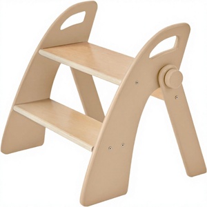 Modern Montessori Solid Wood Foldable Safety Toddler Learning Tower Kitchen Helper <b>Step</b> Stool for Apartment Living Warehouse <b>Gym</b> - Product Image 3