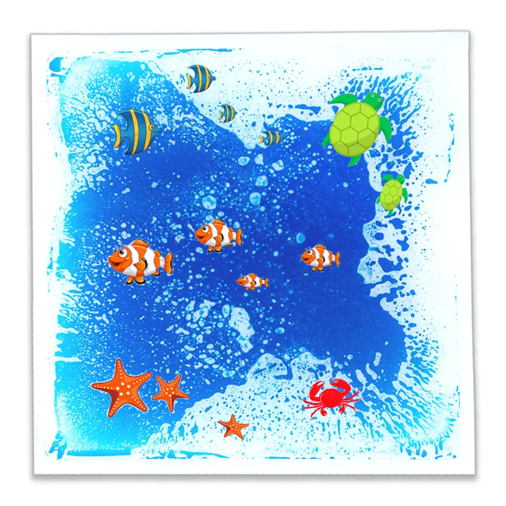 New Autism Products Kindergarten Nursery Room Kids Play Sea World Printed Sensory Board Mat Liquid Gel Sensory Toys