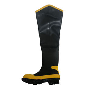Bottes de sécurité noires au-dessus du genou pour hommes, bottes de pluie en caoutchouc pour le travail agricole avec embout en acier - Product Image 4