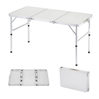 Table de camping pliable portable personnalisée de 90 cm, blanche, pour pique-nique en plein air, barbecue, panneau en MDF métallique réglable, cour, parc, direct
