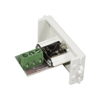 Module de plaque murale intelligente 48x24mm sans vis pour prise casque 3,5 mm et télécommunications, blanc