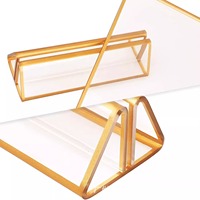 Supports de panneaux en acrylique Bordure dorée Cadres photo clairs Support vertical Support de menu double face Affichage pour table
