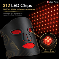 Masque LED Magique Power 2026, 460nm 590nm 630nm 850nm, Thérapie par Lumière Rouge, Quatre Puces LED, Masque Facial à Lumière Rouge