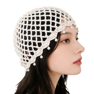 <span class=keywords><strong>Bonnet</strong></span> vintage bohème ajouré pour <span class=keywords><strong>femme</strong></span>, élégant, en jacquard pailleté, à franges de perles, à devant fermé et réglable - Product Image 5