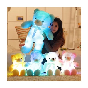 Ours en peluche lumineux mini 30CM, petits ours en peluche roses, veilleuse LED, jouet en peluche doux et coloré avec lumière - Product Image 1