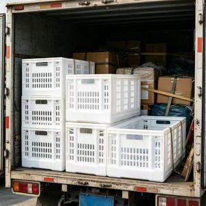 Cesta <span class=keywords><strong>de</strong></span> Almacenamiento Apilable y Plegable para Compras al por Mayor, 100% PE Puro, Grado Alimenticio, Cesta para Cosecha Agrícola, Precio <span class=keywords><strong>de</strong></span> Fábrica - Product Image 1