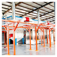 Ligne de revêtement électrostatique automatique industrielle, convoyeur aérien sans alimentation électrique pour le traitement de surface des pièces métalliques