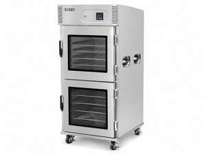 Carrello di Servizio in Acciaio Inox per Cucine Commerciali, Armadio Termico con Doppie Porte in Vetro per Banchetti - Product Image 3