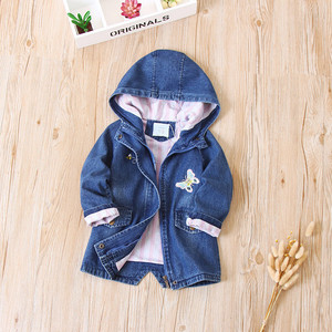 Vestes en jean longues coupe-vent bleu foncé pour enfants, importées de Chine, populaires dans les magasins - Product Image 3