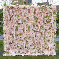 3D Rose anpassbare Hochzeits lieferant Blumen wand Hochzeits feier Dekoration rollen künstliche Blumen wand auf