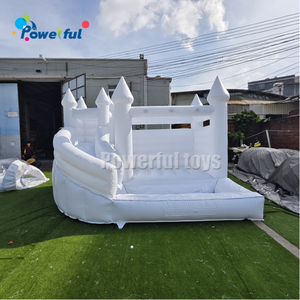 Grande maison blanche de rebond pour le château plein d'entrain blanc gonflable de glissière de videur de saut de noce - Product Image 5