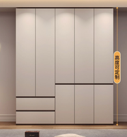 Armoire de rangement moderne minimaliste sans poignée pour chambre à coucher, 18 mm, avec compartiments