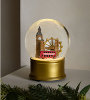 Globe à neige personnalisé avec les monuments de Londres en résine, Big Ben, London Eye, bus à double étage, souvenir pour la décoration de la maison