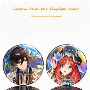 Aangepaste Anime Geschenken Rond <span class=keywords><strong>Holo</strong></span> Blikken Badge Aangepaste Anime Tinplate Knoppennen Glitter Badge Laser Fijne Flash Hologram Badge <span class=keywords><strong>Pin</strong></span> - Product Image 2