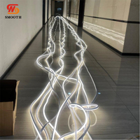 Rideaux de plafond de mariage lisses, rideaux en gaze suspendus, décoration de plafond, bande lumineuse LED, draperies froissées