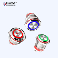 Bouton-poussoir momentané de 25 mm, étanche IP65, bouton-poussoir rond pour panneau de commande de machine, circuit DIY