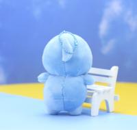 En gros, Pendentif porte-clés multifonction en peluche de coton, modèle Requin gras bleu de 4 pouces, pour le bricolage