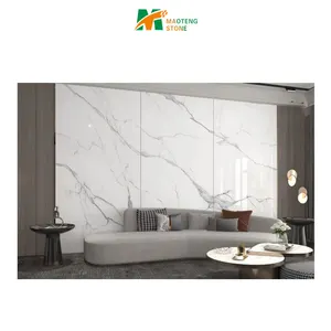 Dalles de marbre artificiel blanc moderne de haute qualité Carrelages de salle de bain grande taille en pierre