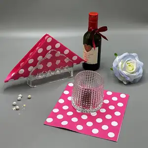 Serviettes en papier jetables Serviettes en papier pour fête d'anniversaire Papier à pois ronds pour fête