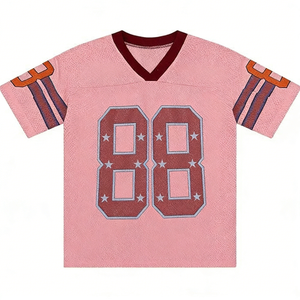 قميص كرة قدم أمريكية مطبوع بأكمام قصيرة من البوليستر 100٪ عالي الجودة بشعار مخصص للصيف قابل للتنفس بالجملة - Product Image 2