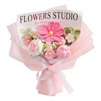 Hadiah Hari Valentine Lintas Negara untuk YY2679 Buket Bunga Buatan Rajutan Benang Anyaman Mawar Gerbera Daisy