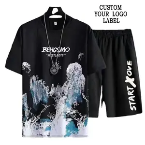 Men's Summer Short Sports Suit Leisure Short Sleeve Men's T-shirt And Shorts 2Pcs men's sets