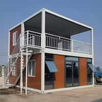 Casa Contenedor de Techo Plano en Oferta, Desmontable, Modular, Prefabricada, Estructura de Acero, Mini Casa, Oficina Portátil para Campamento