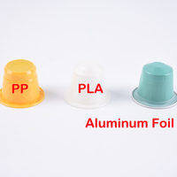 Capsules de café vides en PLA personnalisées biodégradables compostables non toxiques avec autocollants