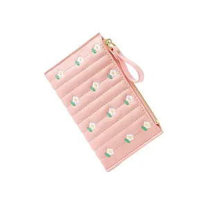 TAOMICMIC Hot sale Wholesale price Women wallet with zipper New Student Simple Embroidery Mini Coin purse for Ladies Creative