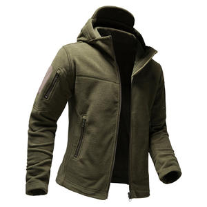 Veste polaire zippée en tissu tissé respirant de 300 g, coupe ample, couleur unie, avec capuche en velours double face pour homme – Collection Automne (Vente en gros) - Product Image 5