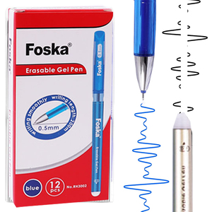 Penna Gel Cancellabile Foska Nera e Blu 0.5mm con Gomma <span class=keywords><strong>per</strong></span> Studenti e Ufficio - Product Image 1