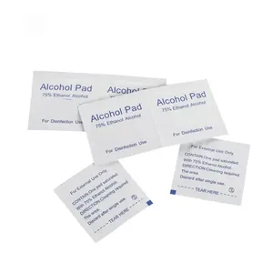 Almohadilla de alcohol certificada ISO/CE, almohadilla de preparación de alcohol personalizada con logotipo para uso diario en la tienda