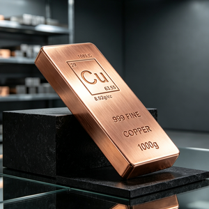 Lingote de Cobre de Alta Pureza 999, 1000g, Arte Tradicional y Coleccionable, con Datos de la Tabla Periódica Grabados, Ladrillo de Cobre Sólido - Product Image 1